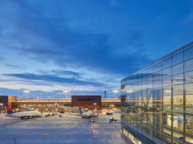 Exterior shot of Concourse A at the Salt Lake City International Airport