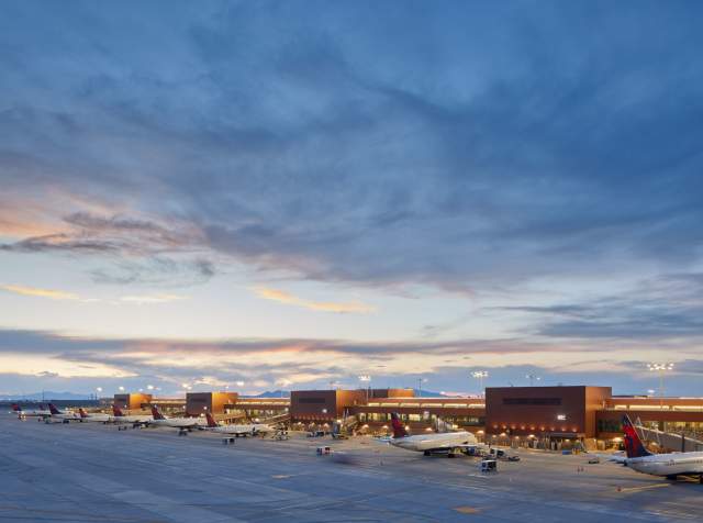 Exterior Sunset shot at the Salt Lake City International Airport