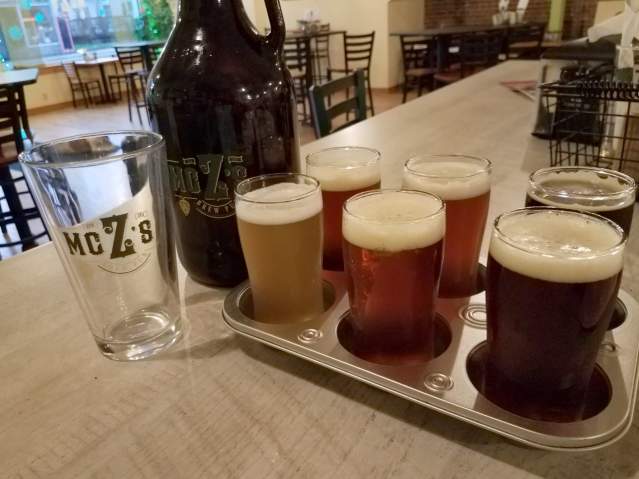 Find your favorite flavor with McZ's Brew Pubs beer flights.