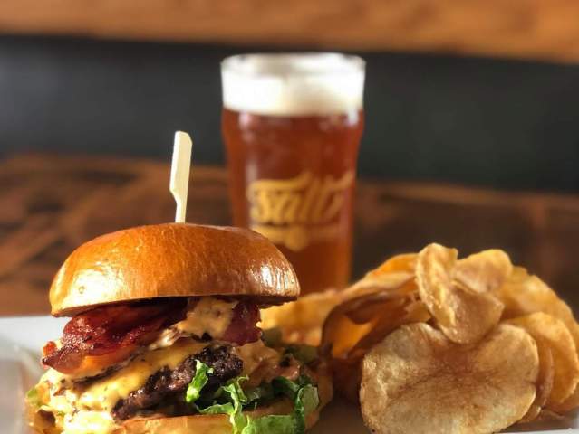 Burger and beer from Salt Spring Brewery
