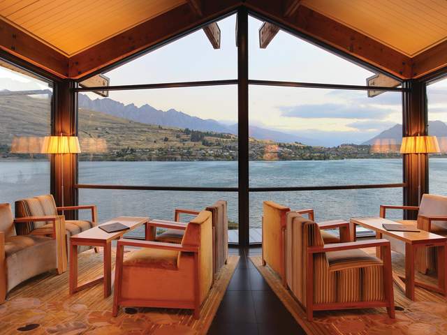 The Rees Hotel view of mountains from lounge