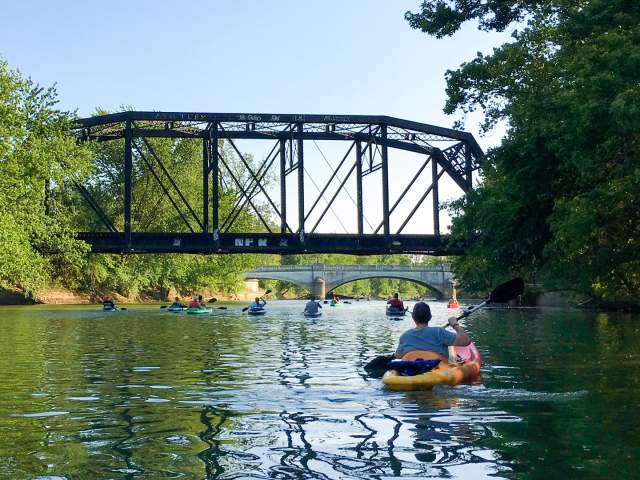 Kayakers on the St Marys River in Fort Wayne