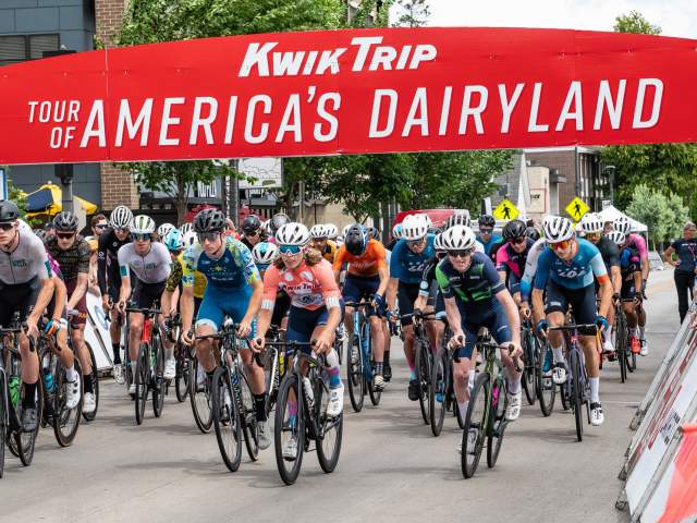 Cyclists racing in the Tour of America's Dairyland Race