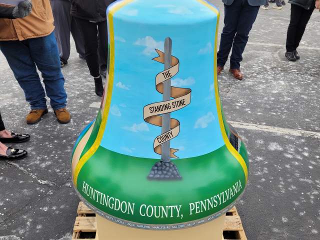 view of Huntingdon County's replica Liberty Bell, part of America250PA's "Bells Across PA" initiative