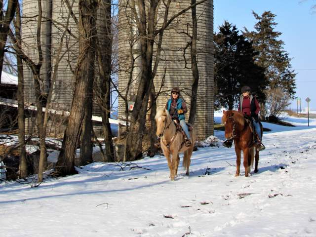 Winter Horseback Riding on Cumberland Valley Rail Trail