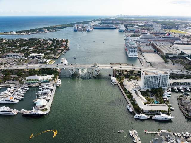 A view of Port Everglades looking south