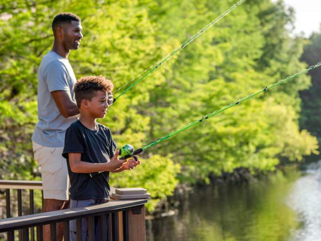 Father and son fishing at Caribe Royale Orlando