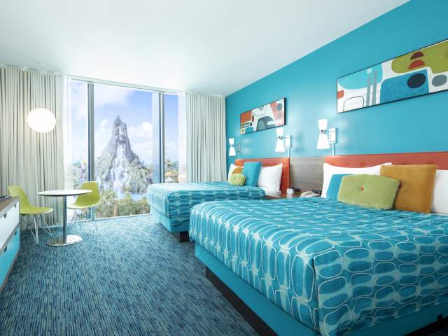 Universal's Cabana Bay Beach Resort™ bedroom volcano side