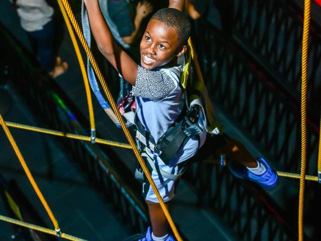 WonderWorks boy on ropes course