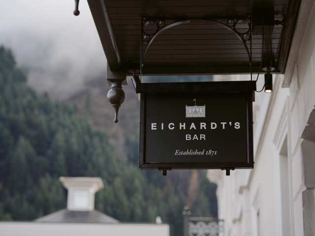 A sign reading Eichardt's Bar Established 1871