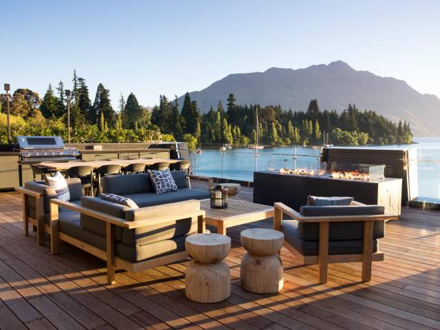 Beautiful view from The Penthouse, Eichardt's overlooking lake and mountains