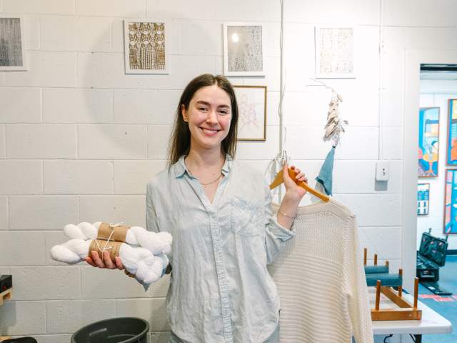 Fiber artist at ArtWorks
