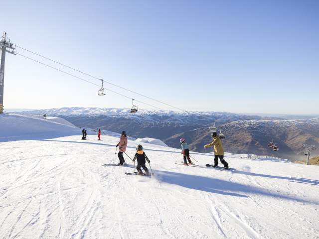 Family skiing at Cardrona Alpine Resort