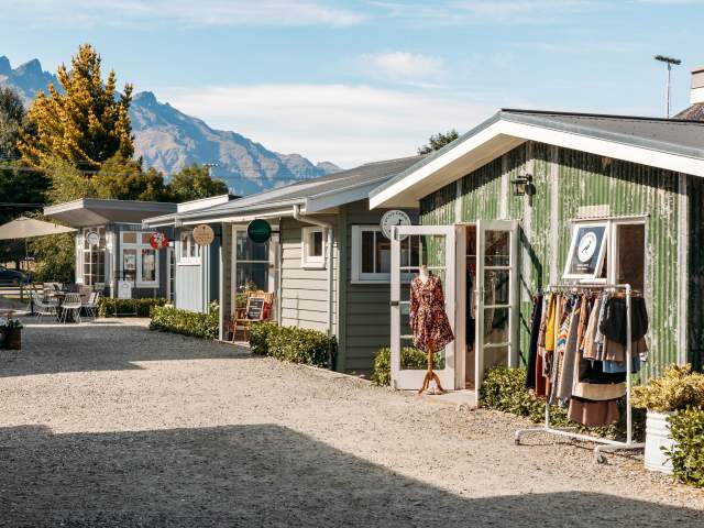 Boutique shops in restored sheds at Country Lane Retail Village