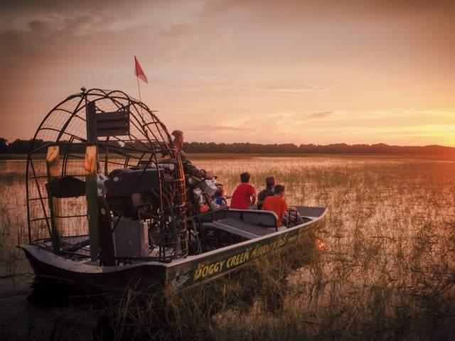 sunset airboat tour at Boggy Creek