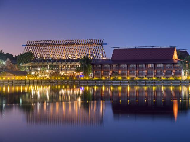 Disney's Polynesian Resort exterior evening