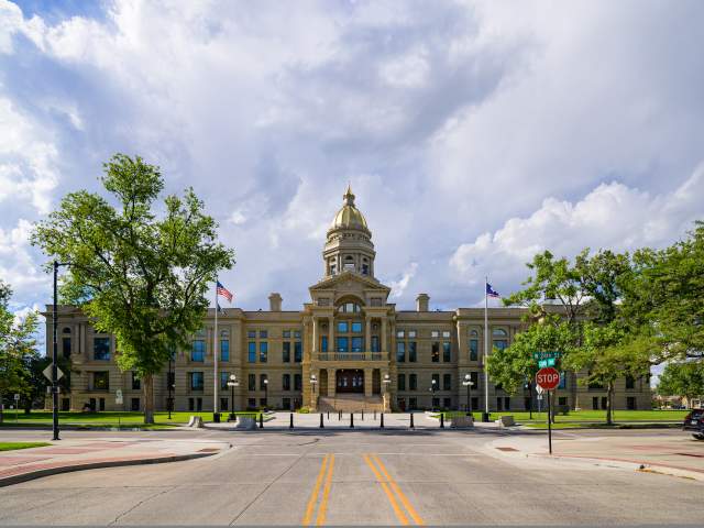 The Wyoming State Capitol building located in Cheyenne, Wyoming