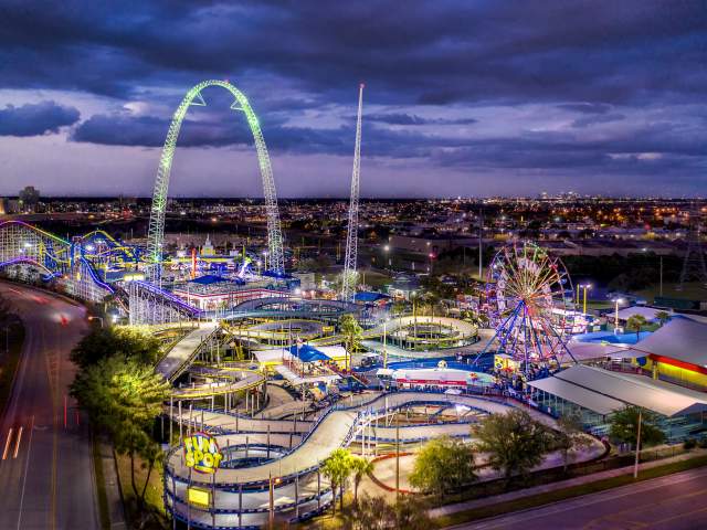 Aerial view of Fun Spot America Theme Parks Orlando
