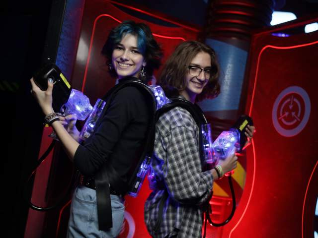 Ready for laser tag at Wonderworks