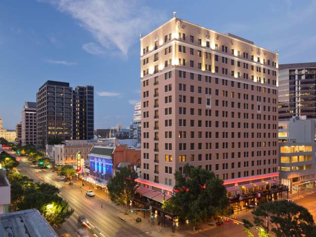 Exterior of Royal Sonesta Stephen F. Austin Hotel on Congress Avenue.