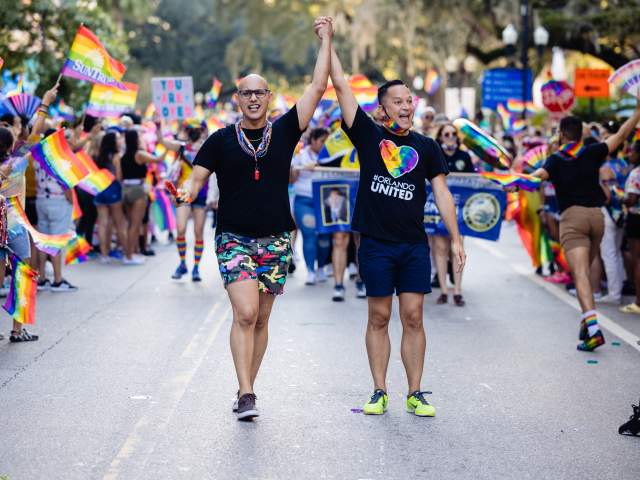 2021 Come Out With Pride Orlando parade couple