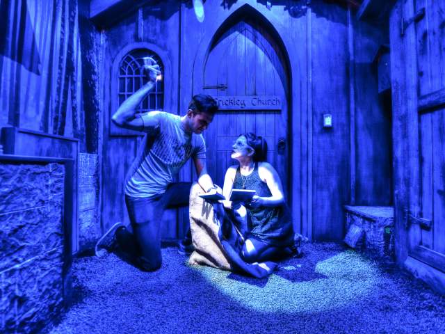 Escapology working to solve puzzle in 7 Deadly Sins room