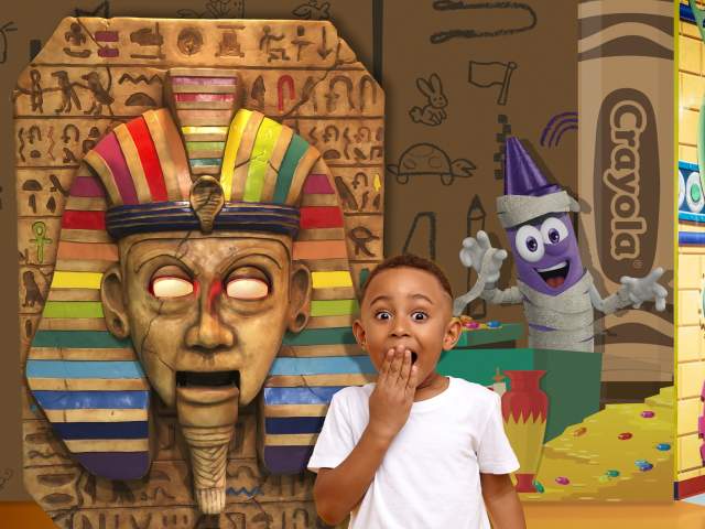 Screamin' Green Hauntoween mummy scene at Crayola Experience Orlando