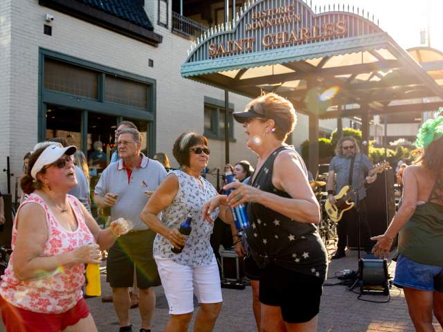 Dancing at Music on Main, on Main Street, St. Charles