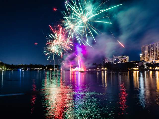 2021 Come Out With Pride Orlando fireworks at Lake Eola