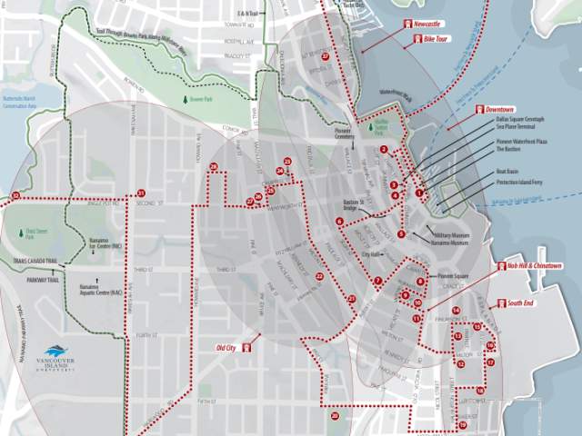 A Map of the Coal Town history tour.