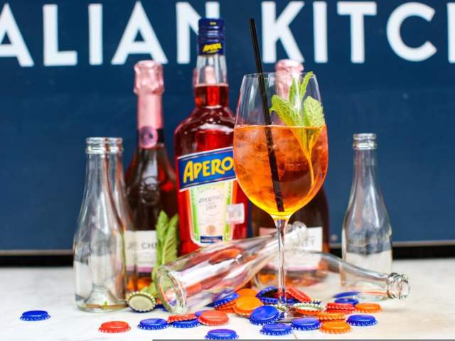 Aperol Spritz cocktail kit from Juliet Italian Kitchen in Austin Texas