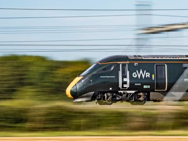 A train travelling at speed on the train line - Credit Great Western Railway