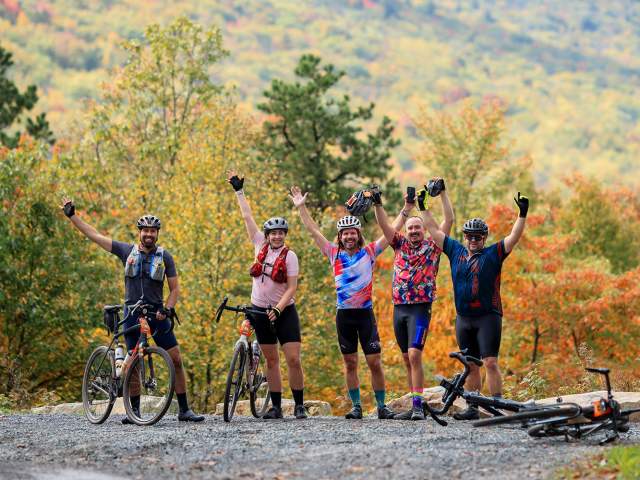Group of gravel cyclists