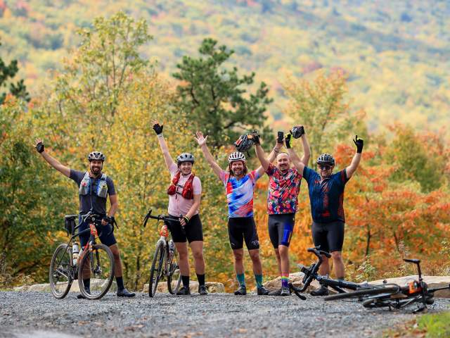 Group of gravel cyclists