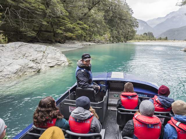 Person driving jet boat