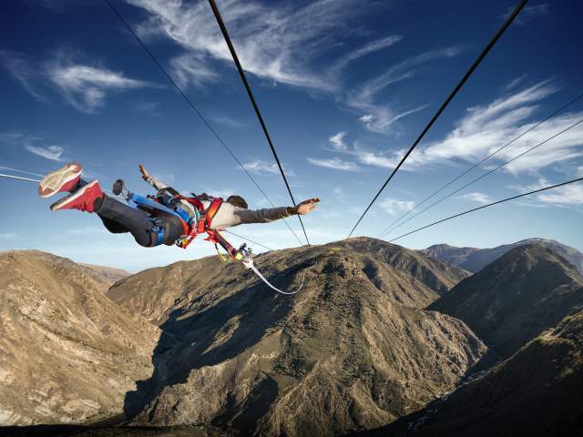 Man Jumping with Nevis Catapult