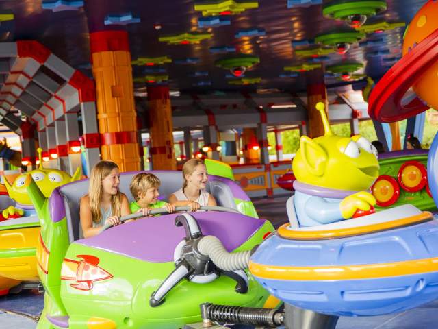 Alien Swirling Saucers attraction in Toy Story Land at Disney's Hollywood Studios.