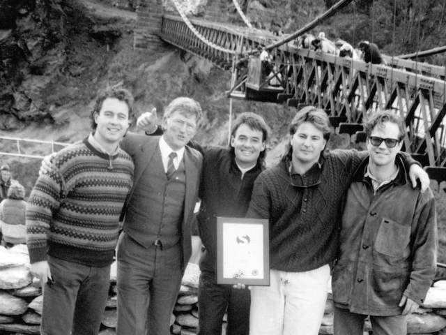 AJ Hackett & Henry van Asch, founders of the world's first commercial bungy jump operation