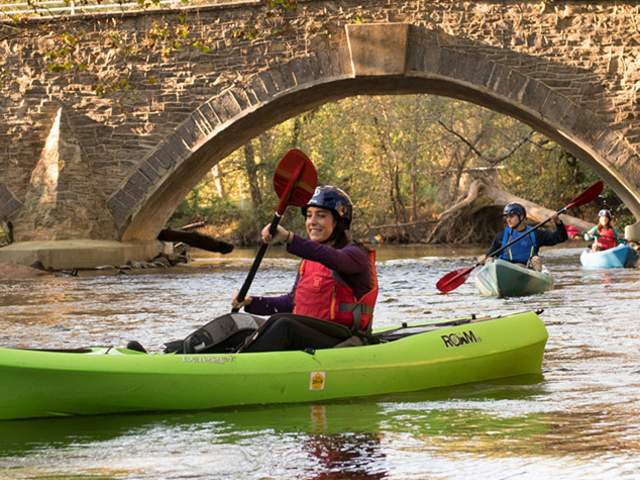 Woman kayaking on the Yellow Breeches Creek