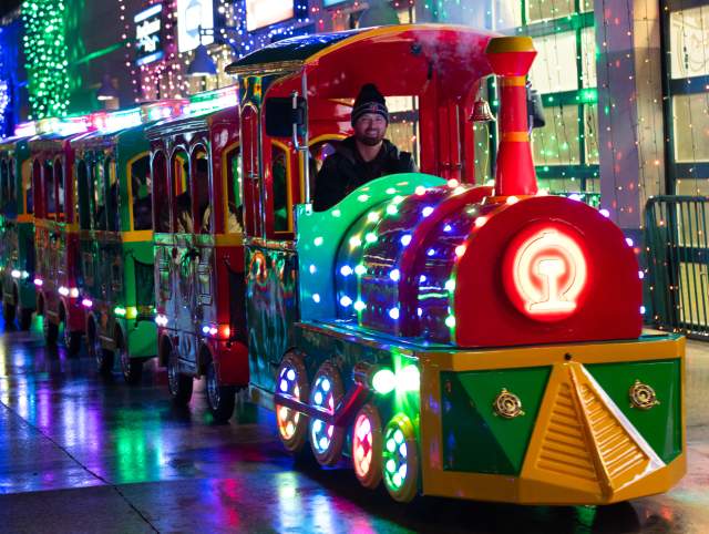 Train at the Parkview Field Holiday Lights