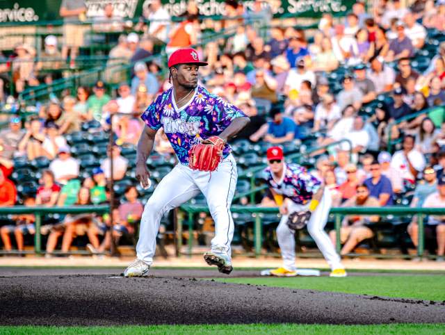 Pitcher at a Fort Wayne TinCaps Baseball game.