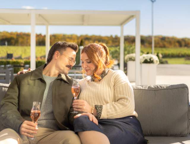 Couple drinking wine