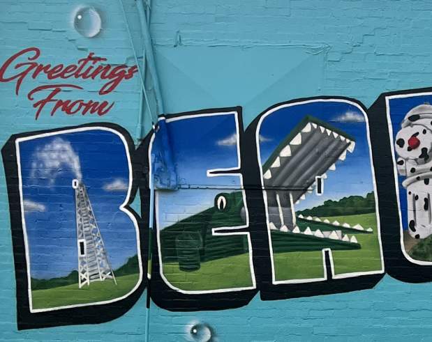 postcard mural