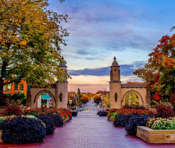 View of the Sample Gates at the Indiana University in Bloomington, IN