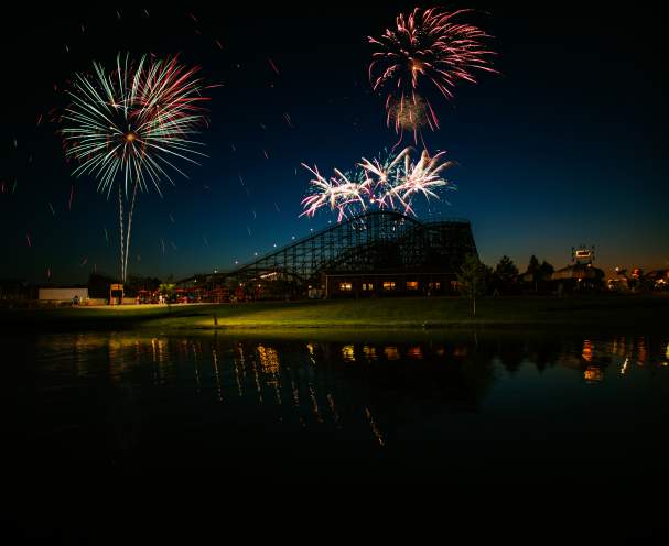 Fireworks at a 4th of July Celebration at Beech Bend Amusement park in Bowling Green Kentucky.