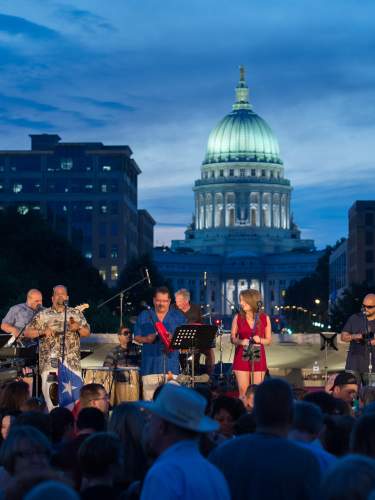 A Dane Dances concert with the State Capitol as a backdrop
