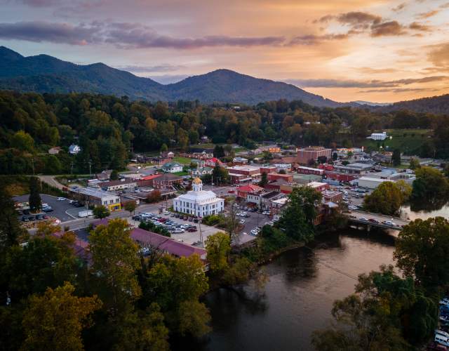 Downtown Bryson City at Sunset