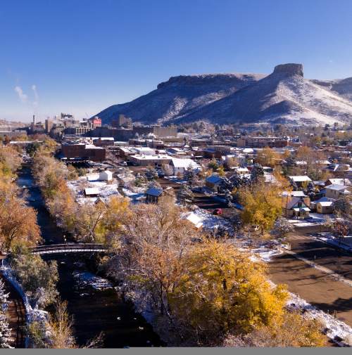 Snow in Golden, Colorado during fall