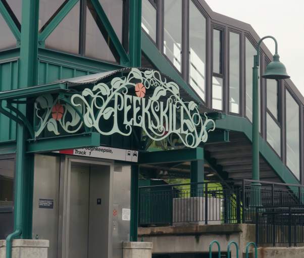 The entryway to the Peekskill Train Station for Metro-North Railroad.