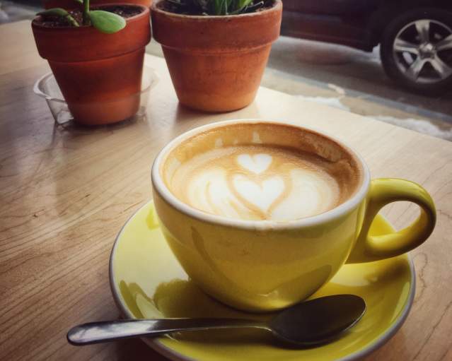 coffee mug with latte art